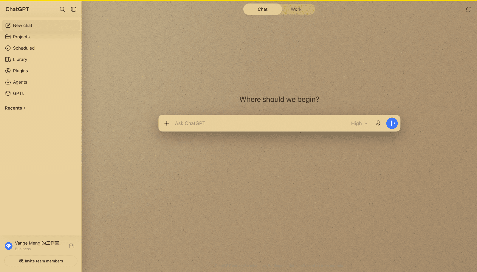AI Chat Skin Kraft Notebook theme applied to ChatGPT