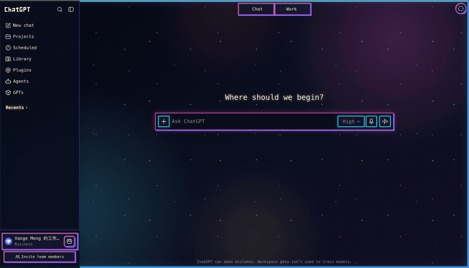 AI Chat Skin Pixel Neon Maze theme applied to ChatGPT